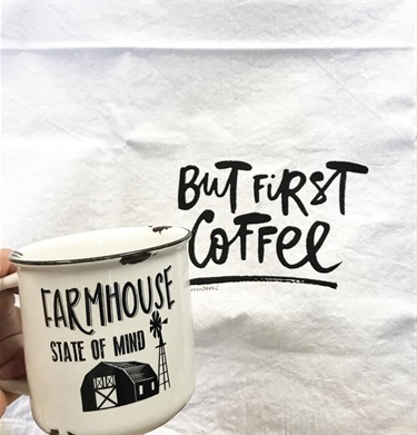 Coffee Mug & Towel - But first, coffee!