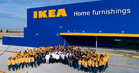 IKEA staff outside of building
